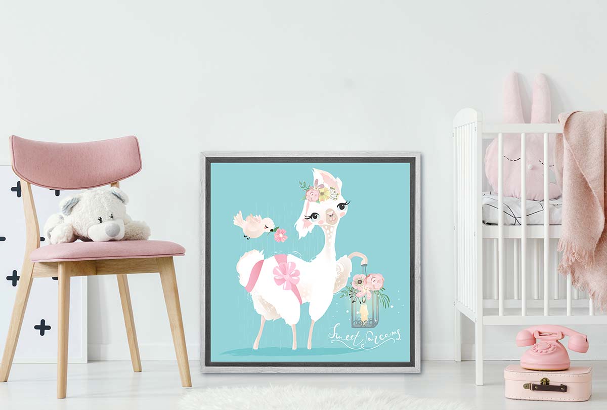 Cute Llama | Canvas Wall Art Print - Final Touch Decor