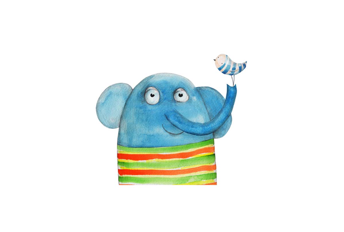 Elephant With Bird | Canvas Wall Art Print - Final Touch Decor