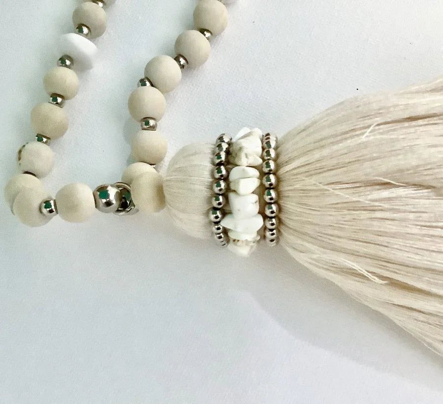 Beaded Strand with Tassel Natural - Final Touch Decor