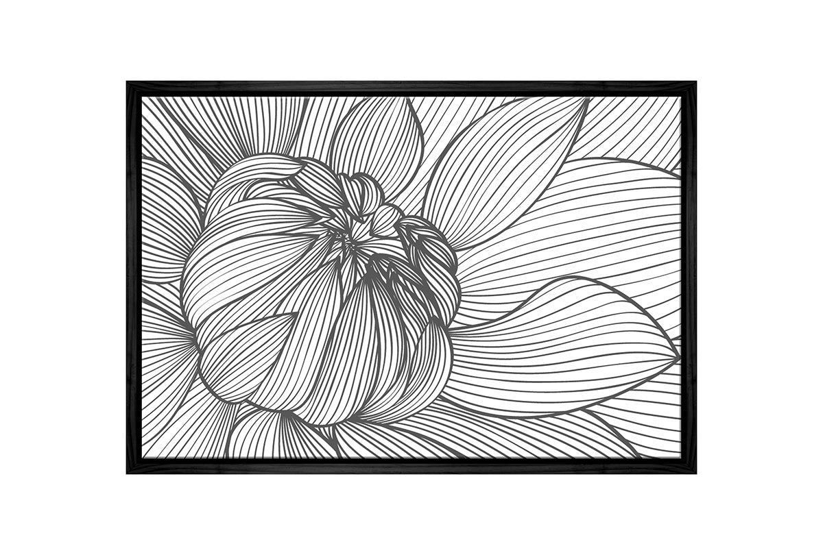 Floral Line Drawing | Canvas Wall Art Print - Final Touch Decor