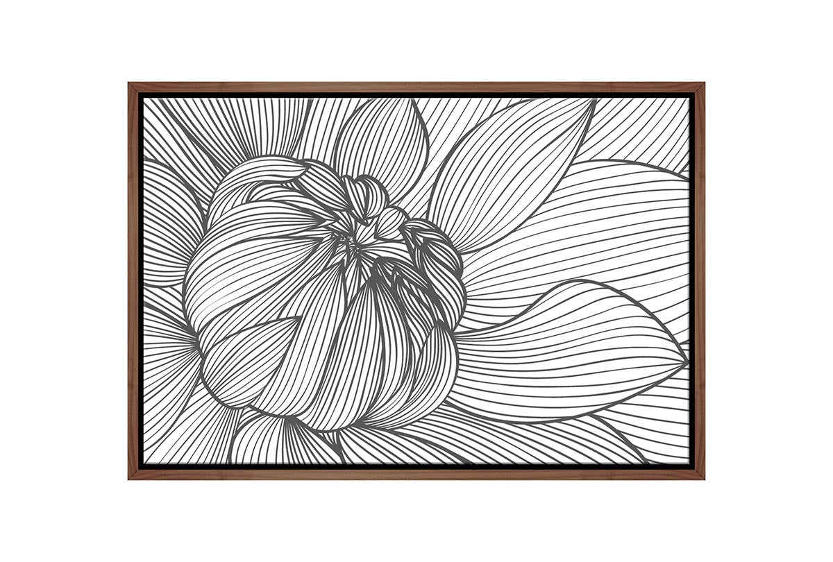 Floral Line Drawing | Canvas Wall Art Print - Final Touch Decor