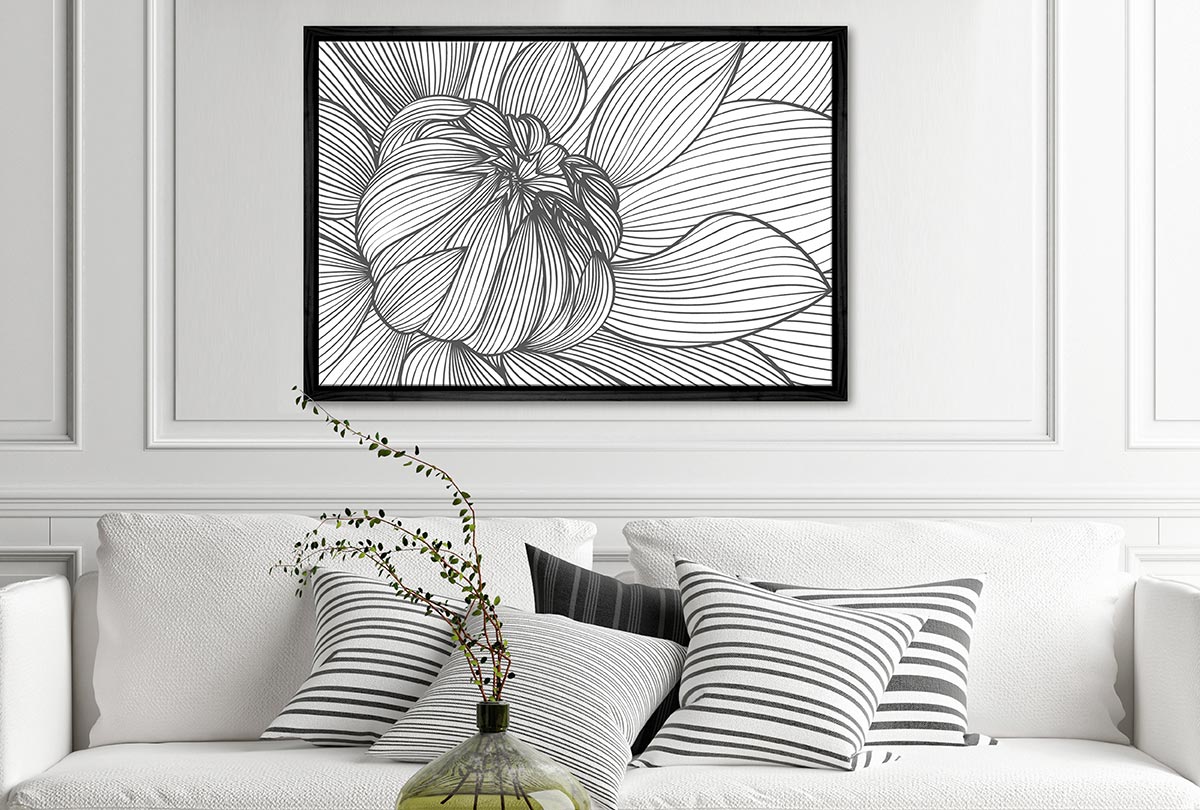 Floral Line Drawing | Canvas Wall Art Print - Final Touch Decor