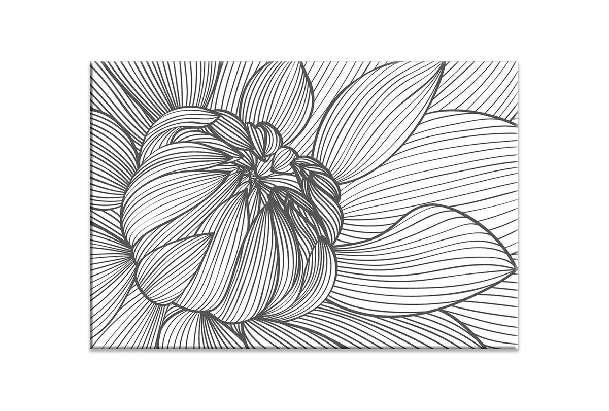 Floral Line Drawing | Canvas Wall Art Print - Final Touch Decor