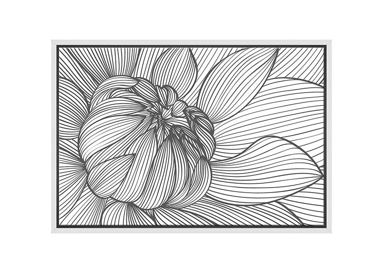 Floral Line Drawing | Canvas Wall Art Print - Final Touch Decor