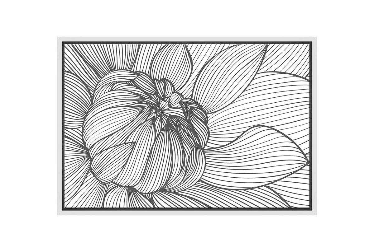 Floral Line Drawing | Canvas Wall Art Print - Final Touch Decor