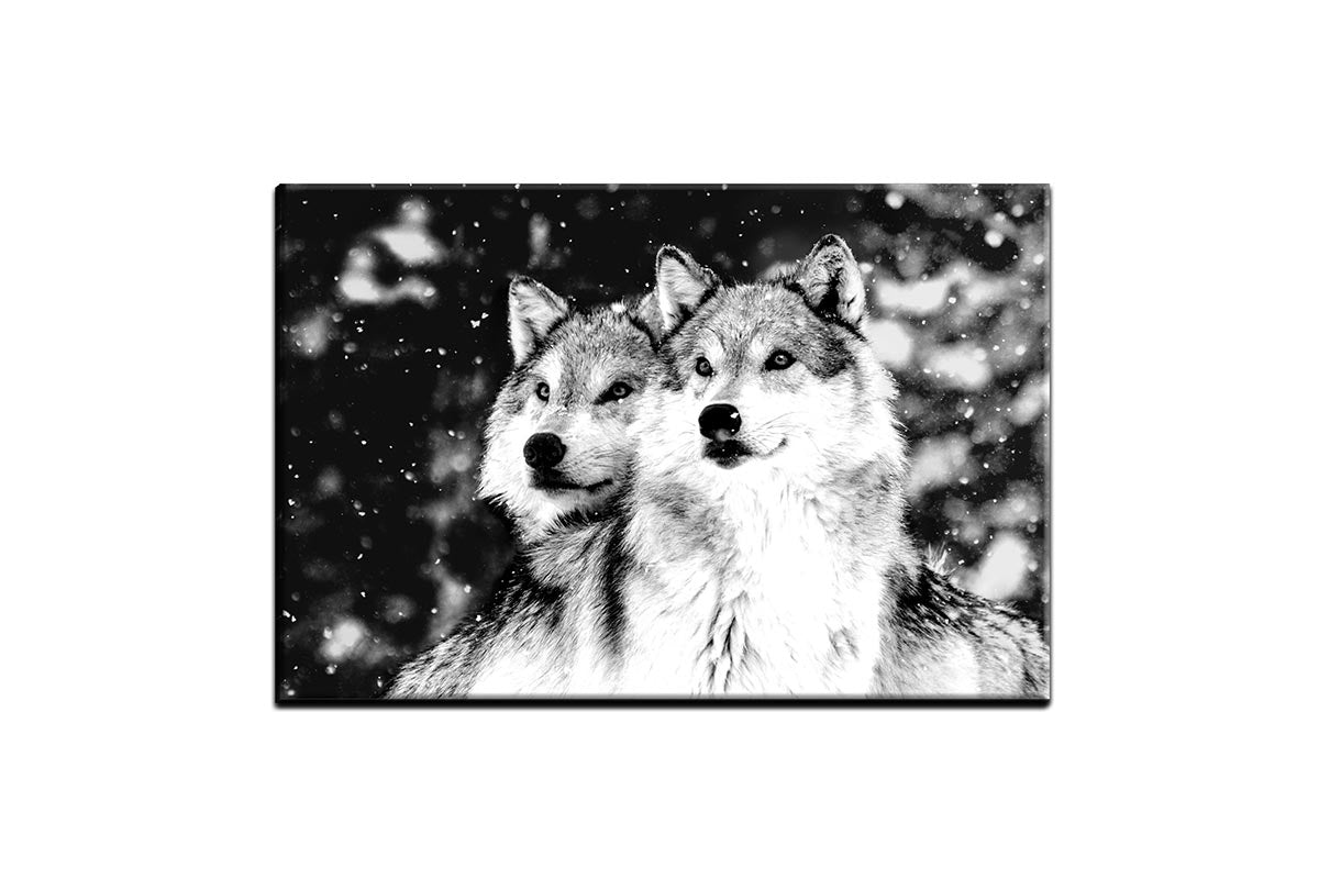 Wolves Black and White | Canvas Wall Art Print - Final Touch Decor