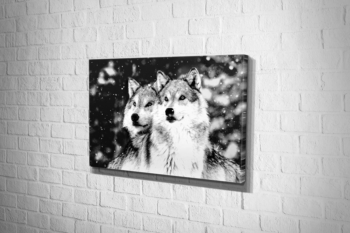 Wolves Black and White | Canvas Wall Art Print - Final Touch Decor