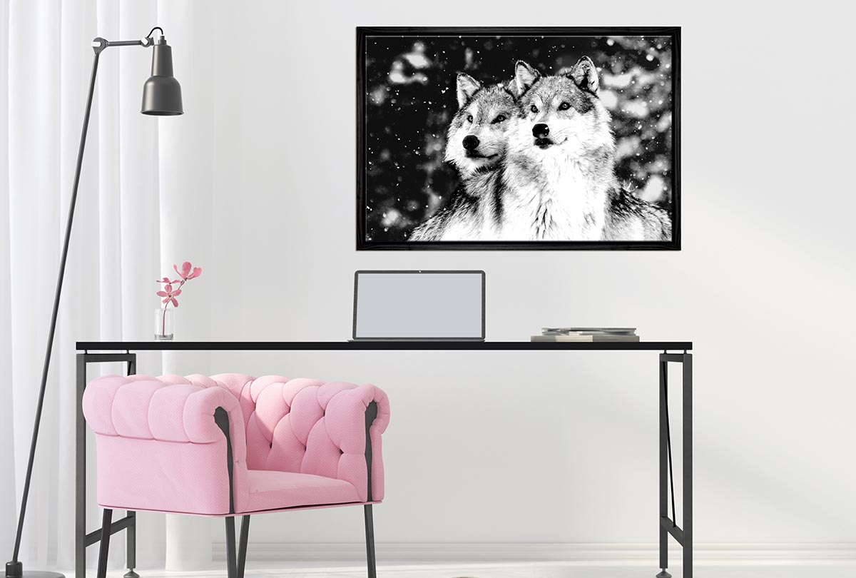 Wolves Black and White | Canvas Wall Art Print - Final Touch Decor