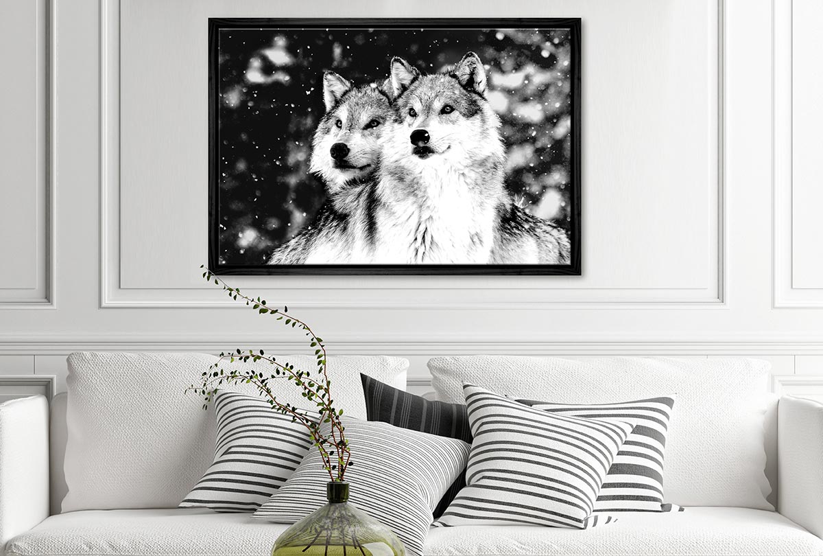 Wolves Black and White | Canvas Wall Art Print - Final Touch Decor