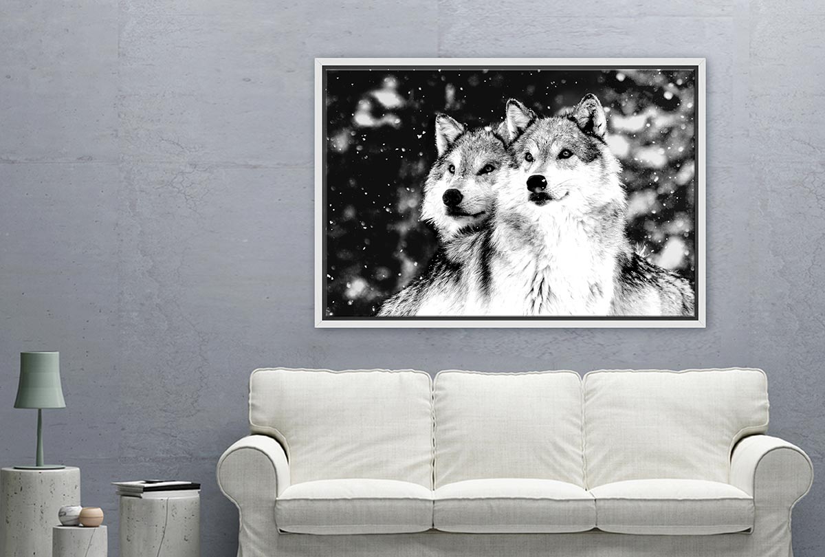 Wolves Black and White | Canvas Wall Art Print - Final Touch Decor
