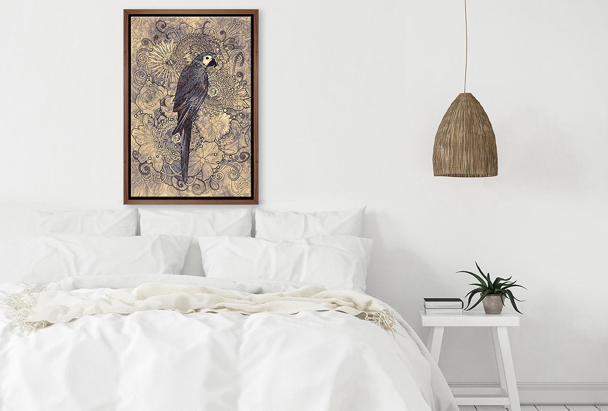 Parrot Line Art with Pattern | Canvas Wall Art Print - Final Touch Decor