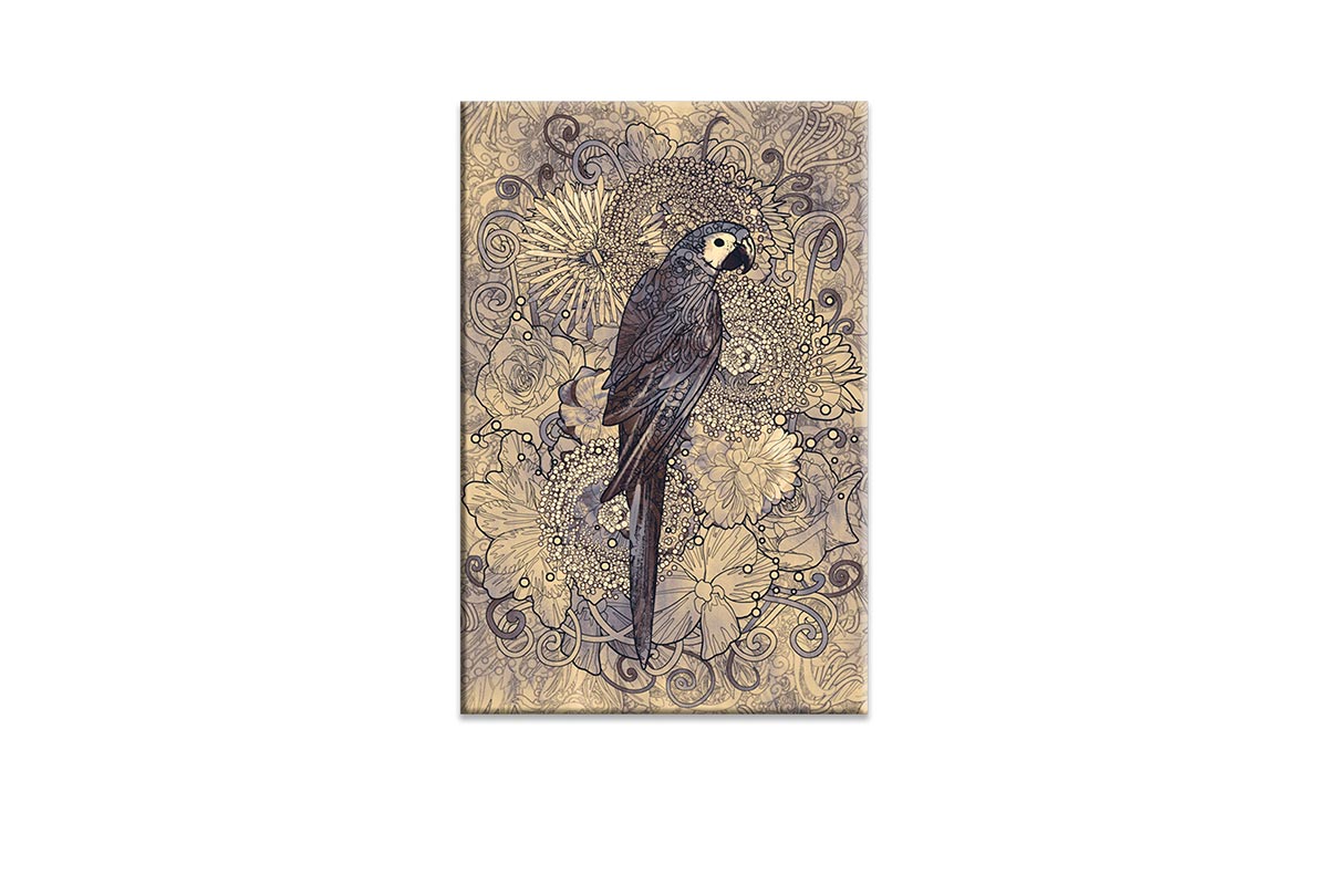 Parrot Line Art with Pattern | Canvas Wall Art Print - Final Touch Decor