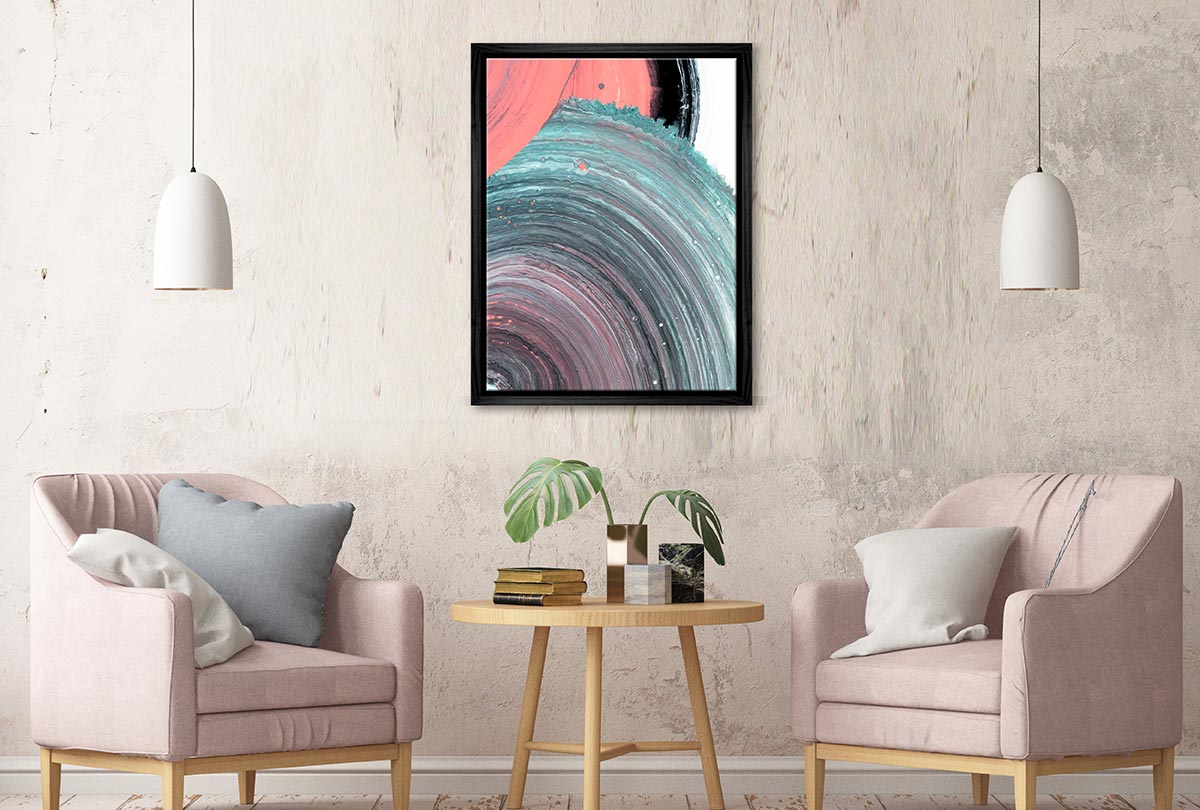Pink Green Circles Abstract | Canvas Wall Art Print - Final Touch Decor