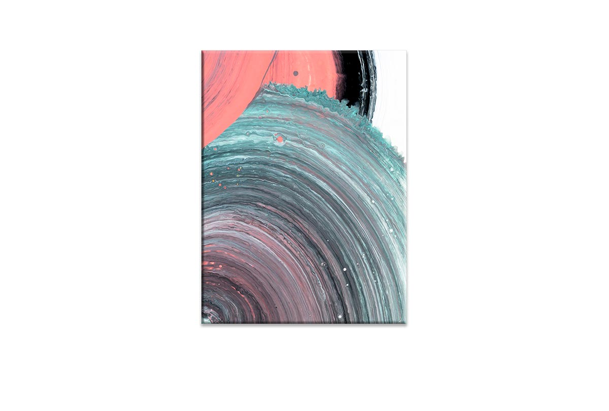 Pink Green Circles Abstract | Canvas Wall Art Print - Final Touch Decor