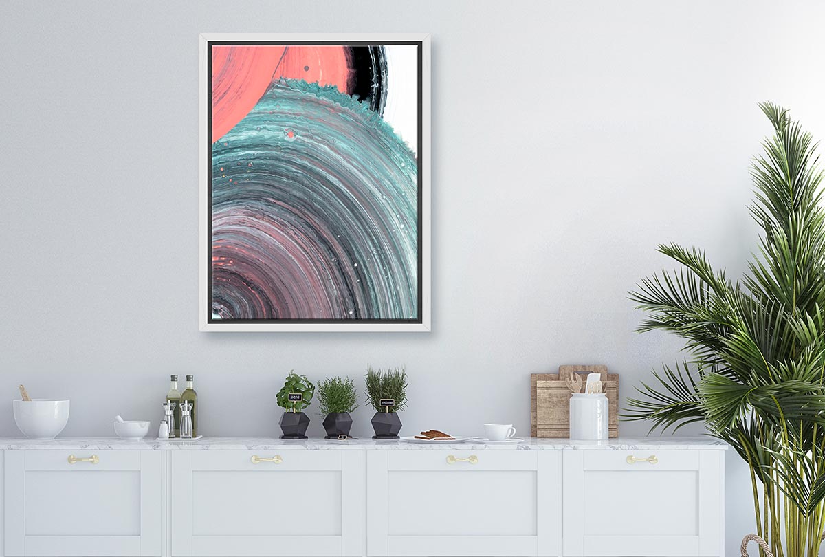 Pink Green Circles Abstract | Canvas Wall Art Print - Final Touch Decor