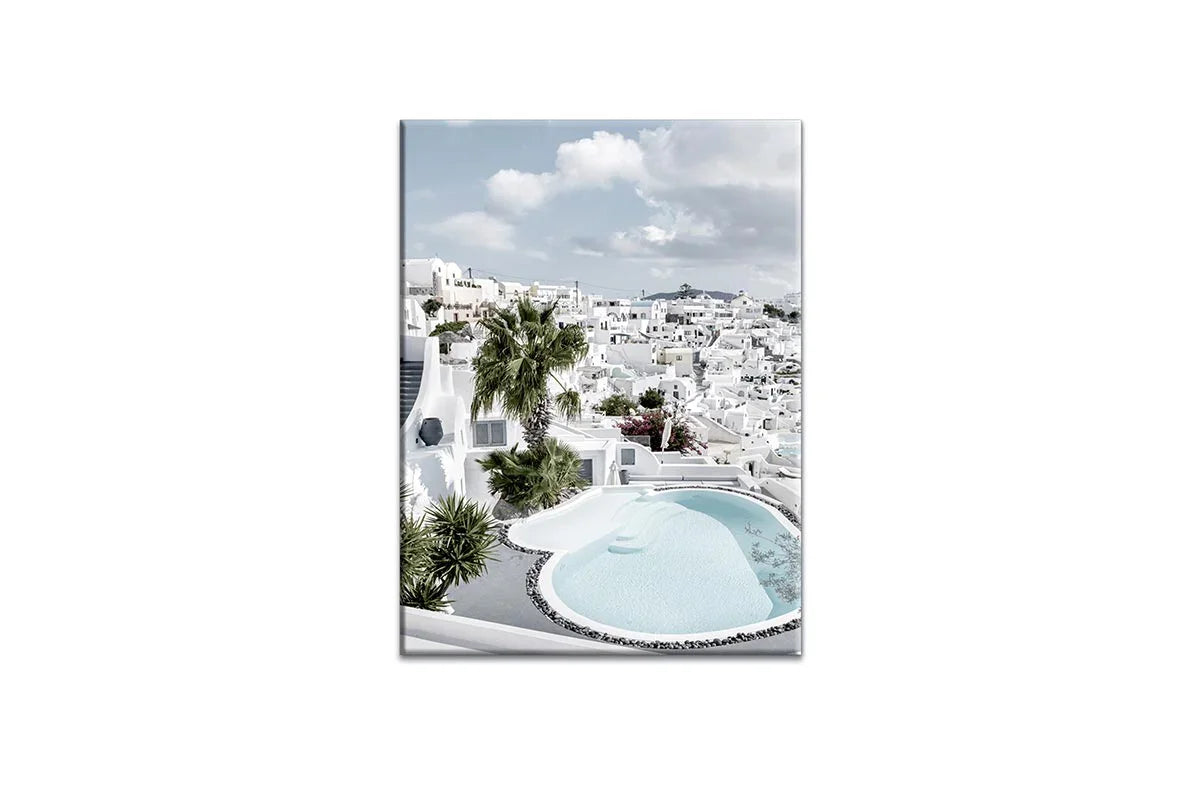 White Architecture, Santorini, Greece | Canvas Wall Art Print - Final Touch Decor