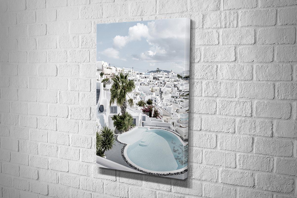 White Architecture, Santorini, Greece | Canvas Wall Art Print - Final Touch Decor