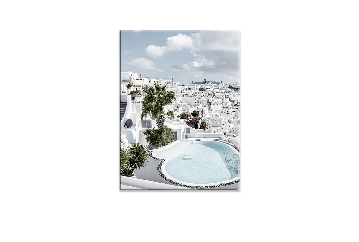 White Architecture, Santorini, Greece | Canvas Wall Art Print - Final Touch Decor