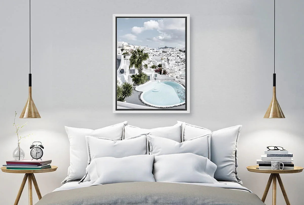 White Architecture, Santorini, Greece | Canvas Wall Art Print - Final Touch Decor