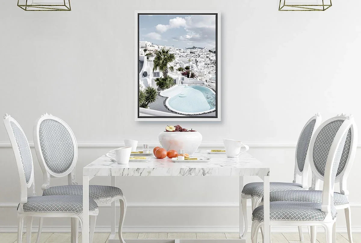 White Architecture, Santorini, Greece | Canvas Wall Art Print - Final Touch Decor