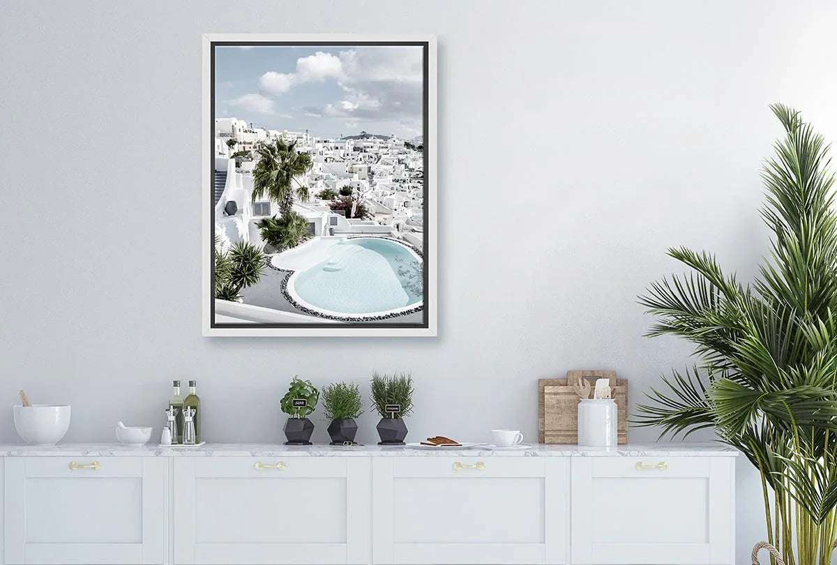 White Architecture, Santorini, Greece | Canvas Wall Art Print - Final Touch Decor