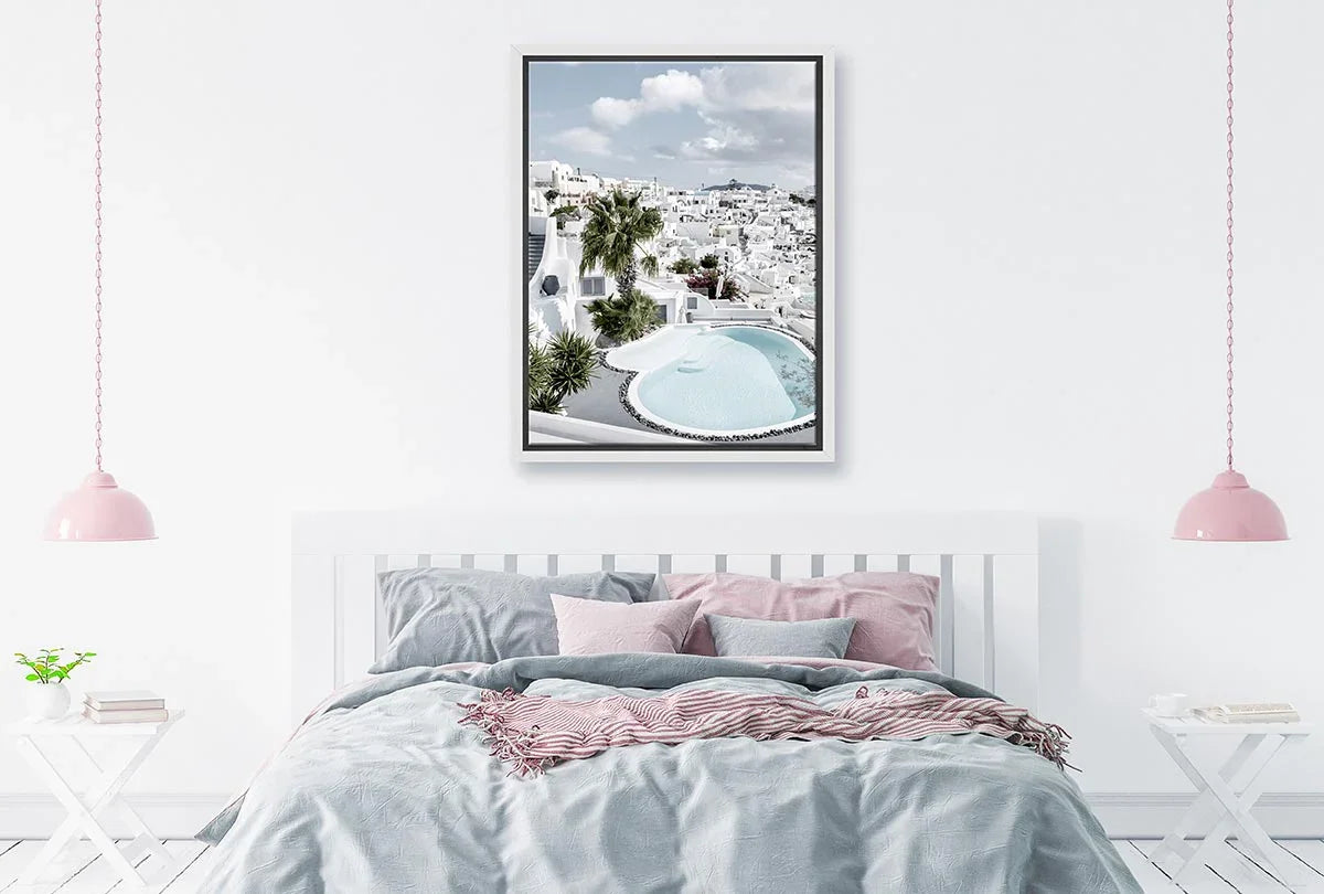 White Architecture, Santorini, Greece | Canvas Wall Art Print - Final Touch Decor