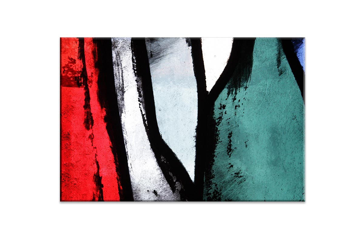 Black, Red, Green Abstract | Canvas Wall Art Print - Final Touch Decor