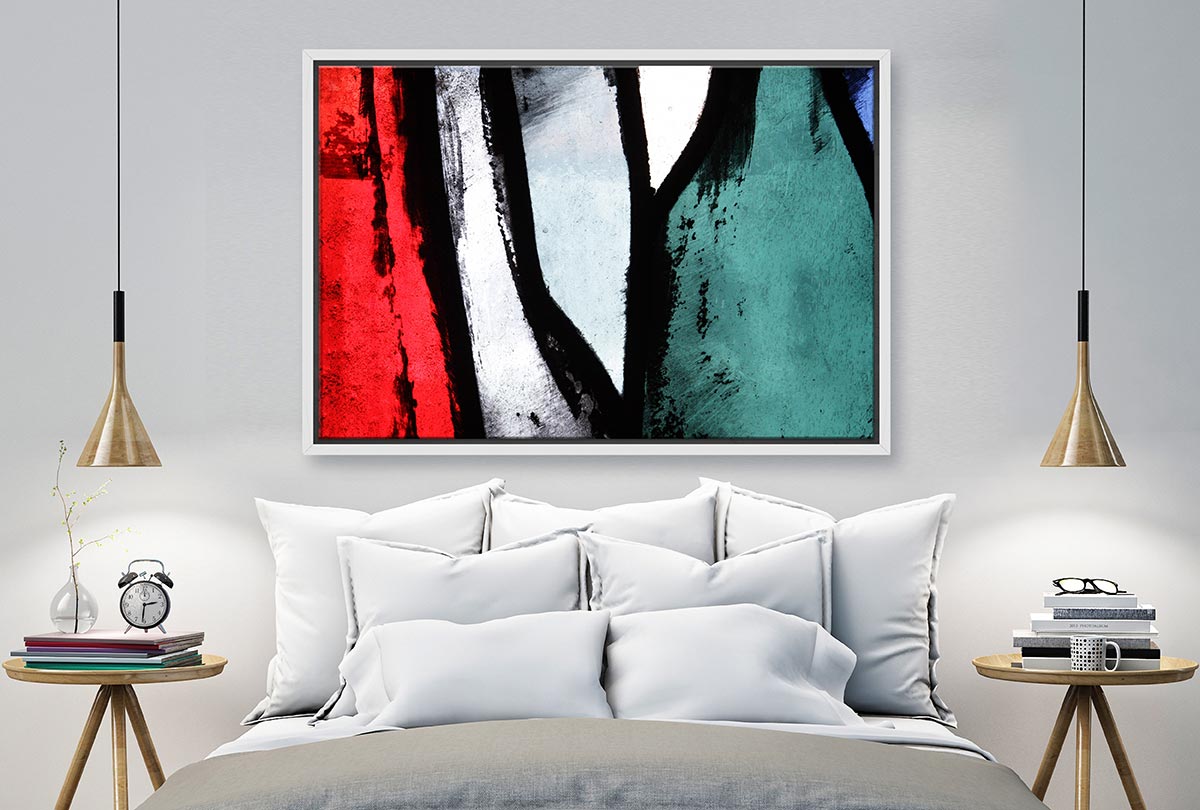 Black, Red, Green Abstract | Canvas Wall Art Print - Final Touch Decor