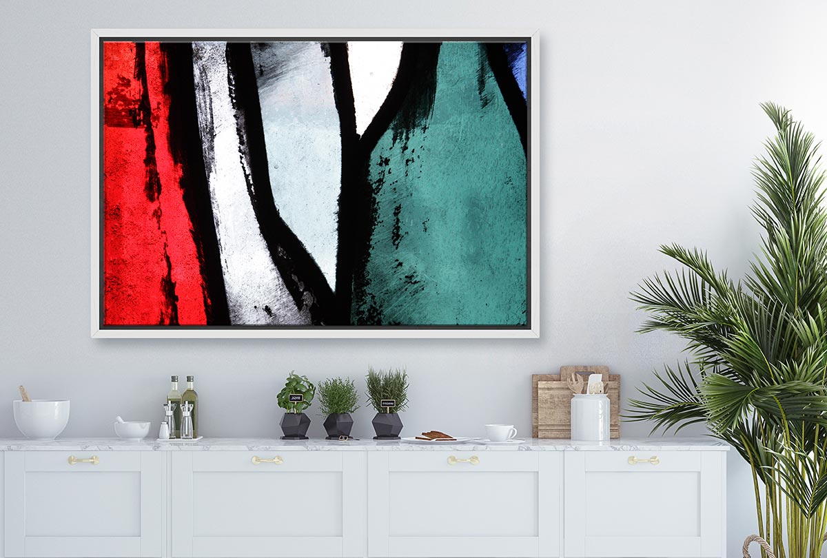 Black, Red, Green Abstract | Canvas Wall Art Print - Final Touch Decor
