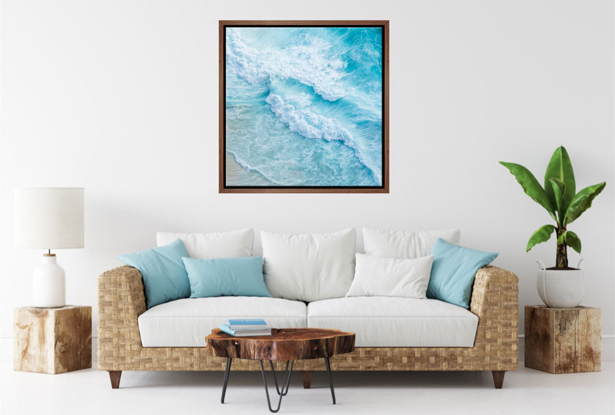 Aqua Waves from Above | Wall Art Print - Final Touch Decor