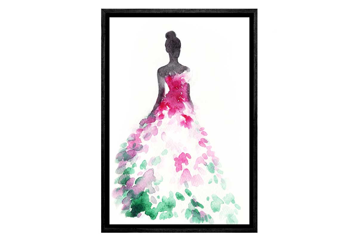 Glamorous Pink Dress | Fashion Canvas Wall Art Decor - Final Touch Decor