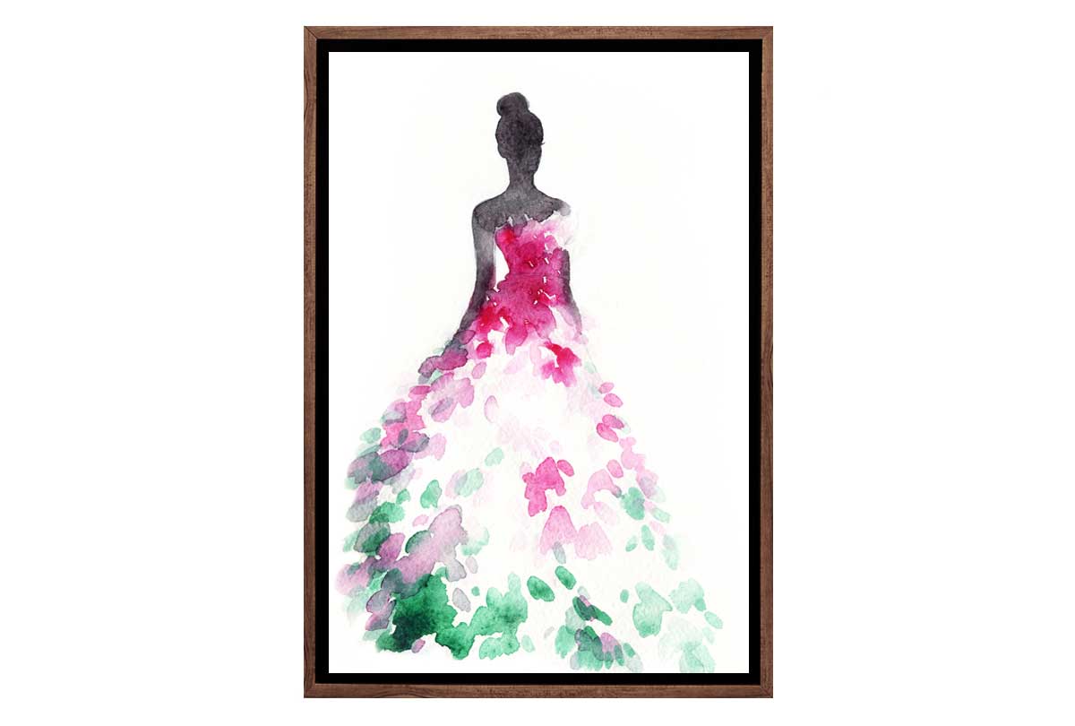 Glamorous Pink Dress | Fashion Canvas Wall Art Decor - Final Touch Decor