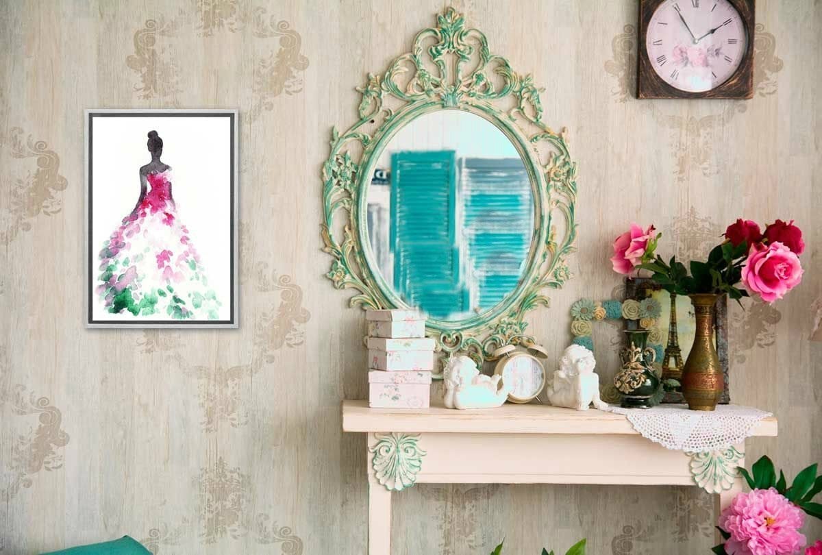 Glamorous Pink Dress | Fashion Canvas Wall Art Decor - Final Touch Decor