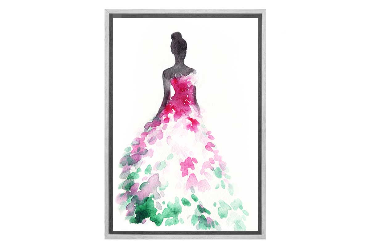 Glamorous Pink Dress | Fashion Canvas Wall Art Decor - Final Touch Decor