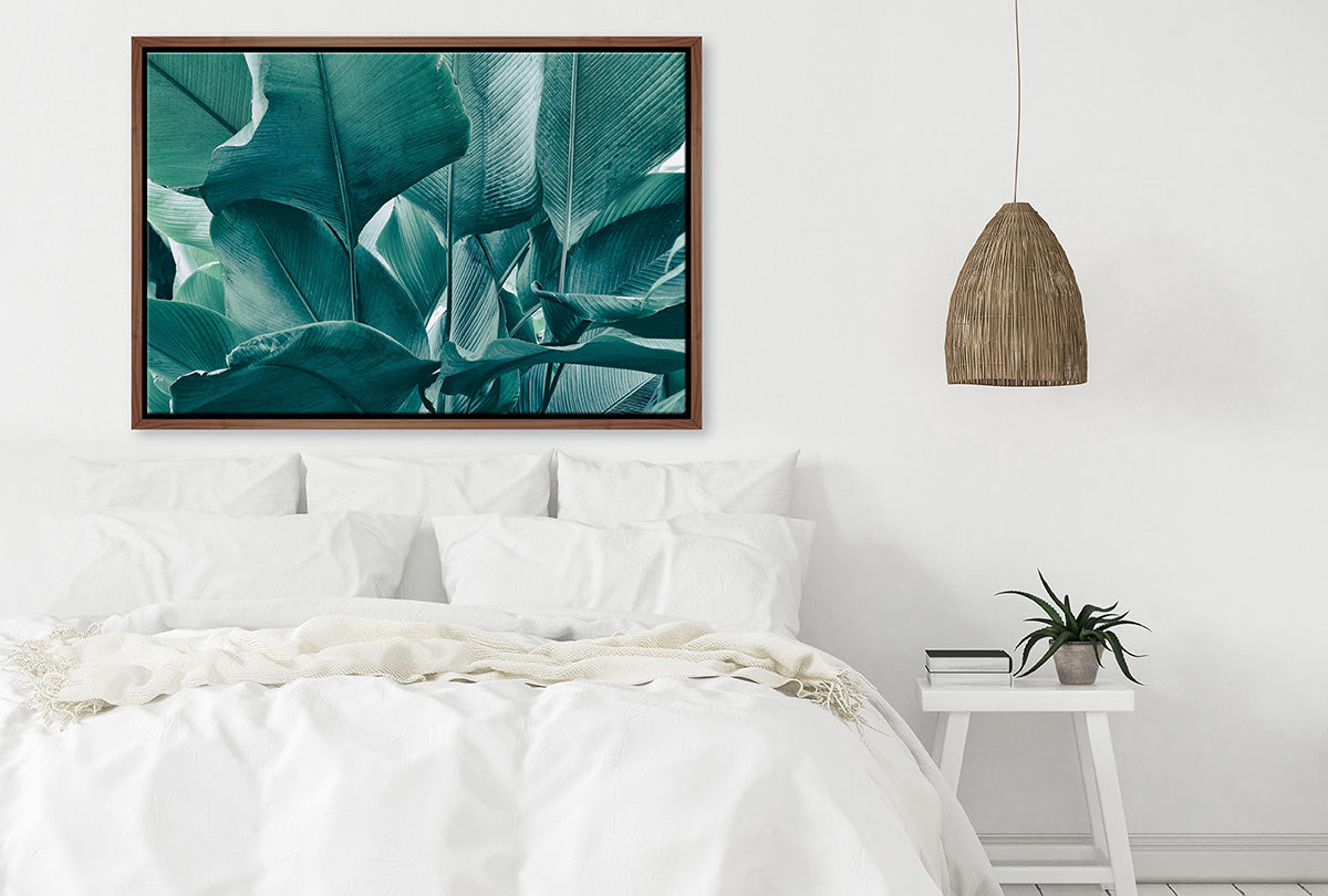 Tropical Leaves Blue Tone | Canvas Wall Art Print - Final Touch Decor