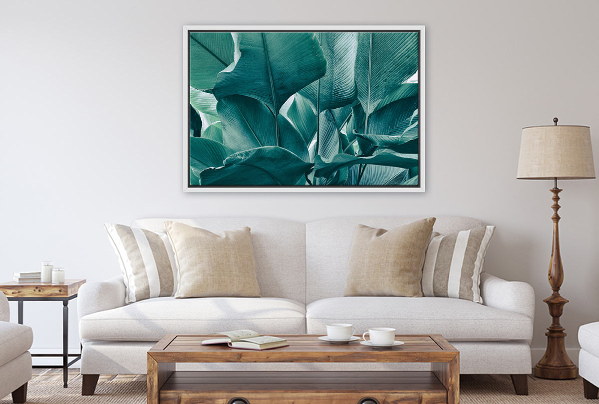 Tropical Leaves Blue Tone | Canvas Wall Art Print - Final Touch Decor