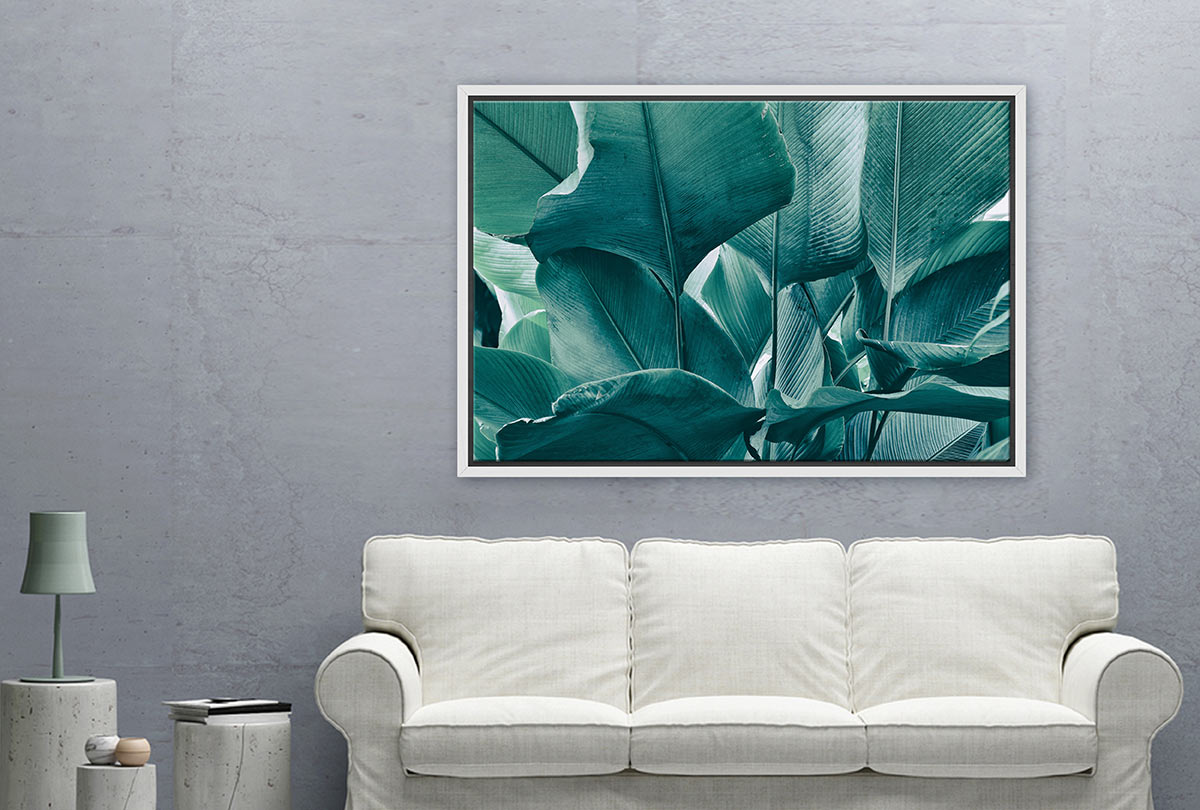 Tropical Leaves Blue Tone | Canvas Wall Art Print - Final Touch Decor