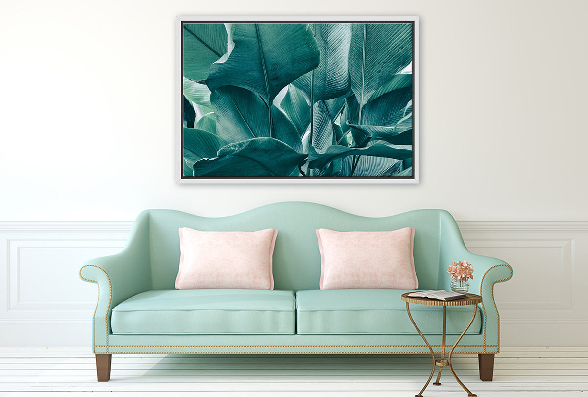 Tropical Leaves Blue Tone | Canvas Wall Art Print - Final Touch Decor
