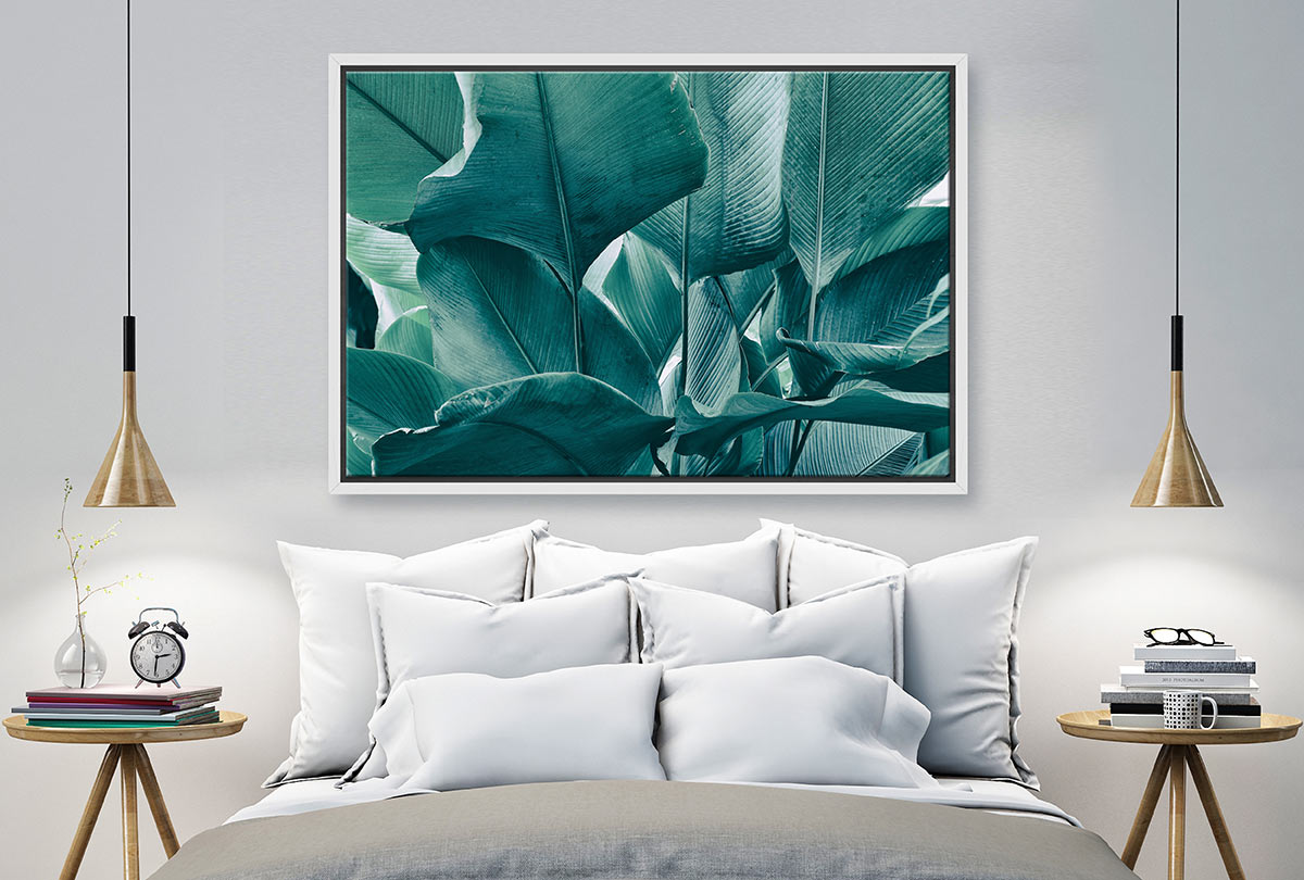 Tropical Leaves Blue Tone | Canvas Wall Art Print - Final Touch Decor