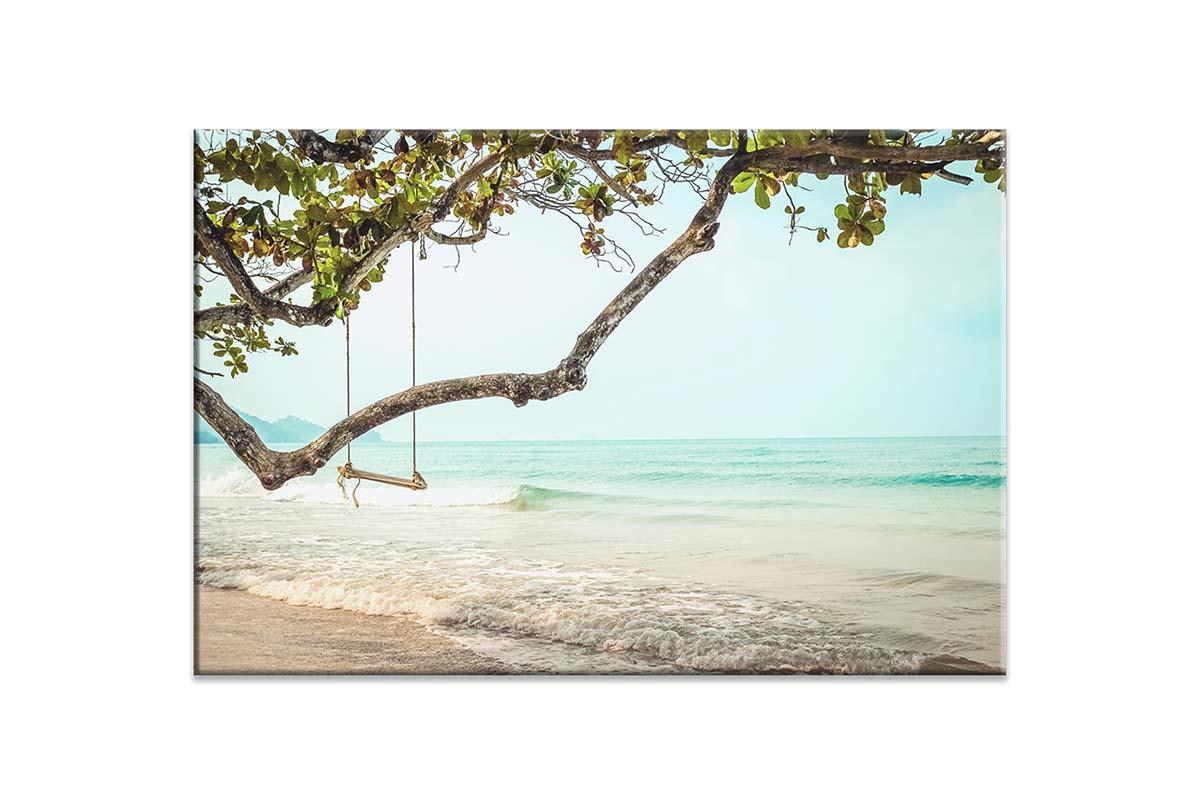 Tropical Beach Swing | Coastal Wall Art Print - Final Touch Decor