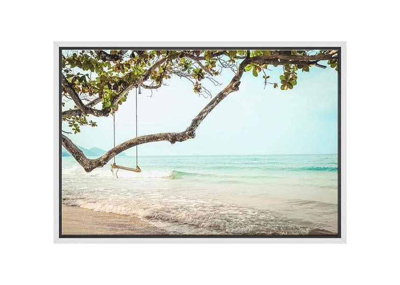 Tropical Beach Swing | Coastal Wall Art Print - Final Touch Decor