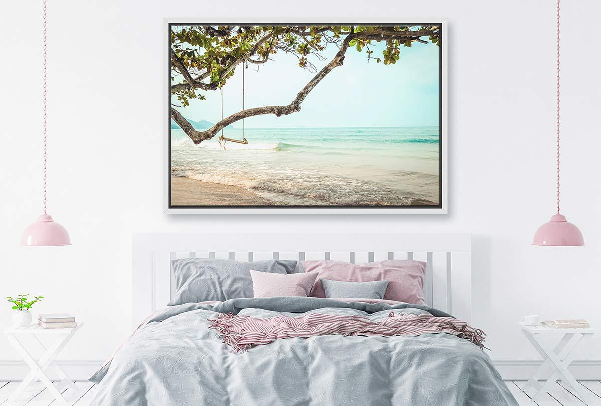 Tropical Beach Swing | Coastal Wall Art Print - Final Touch Decor