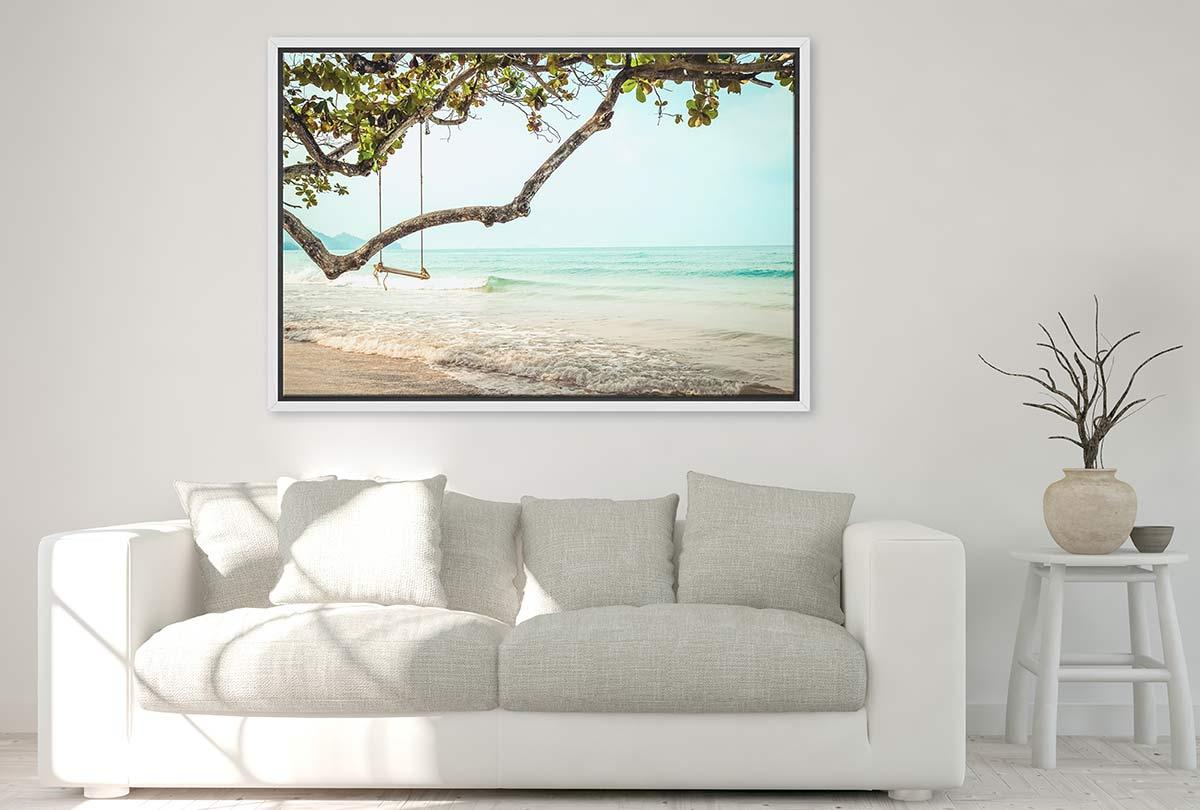Tropical Beach Swing | Coastal Wall Art Print - Final Touch Decor