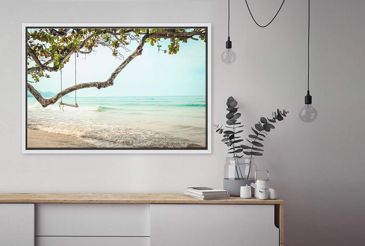 Tropical Beach Swing | Coastal Wall Art Print - Final Touch Decor