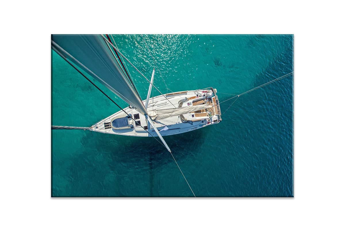 Yacht from Above | Canvas Wall Art Print - Final Touch Decor