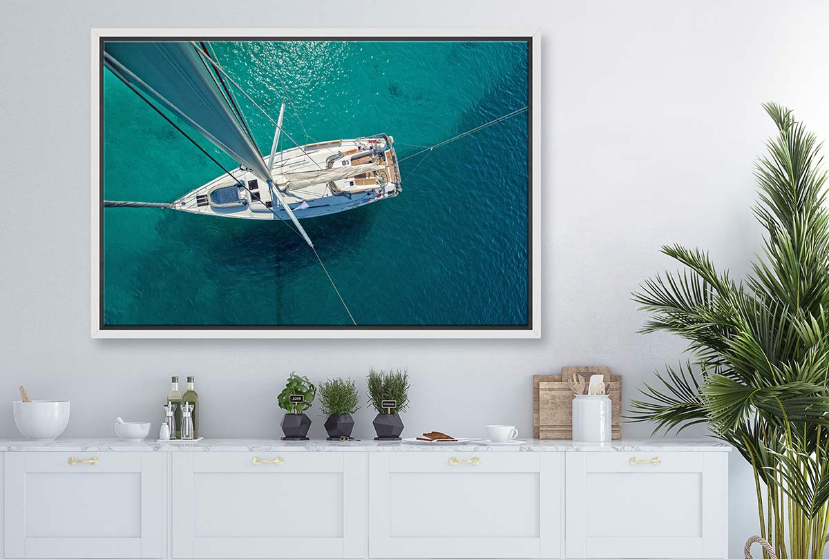 Yacht from Above | Canvas Wall Art Print - Final Touch Decor