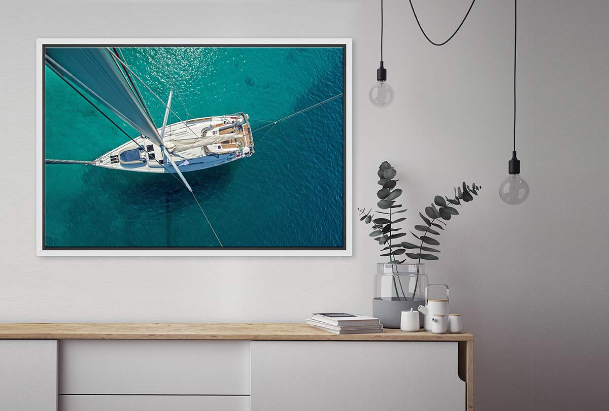 Yacht from Above | Canvas Wall Art Print - Final Touch Decor