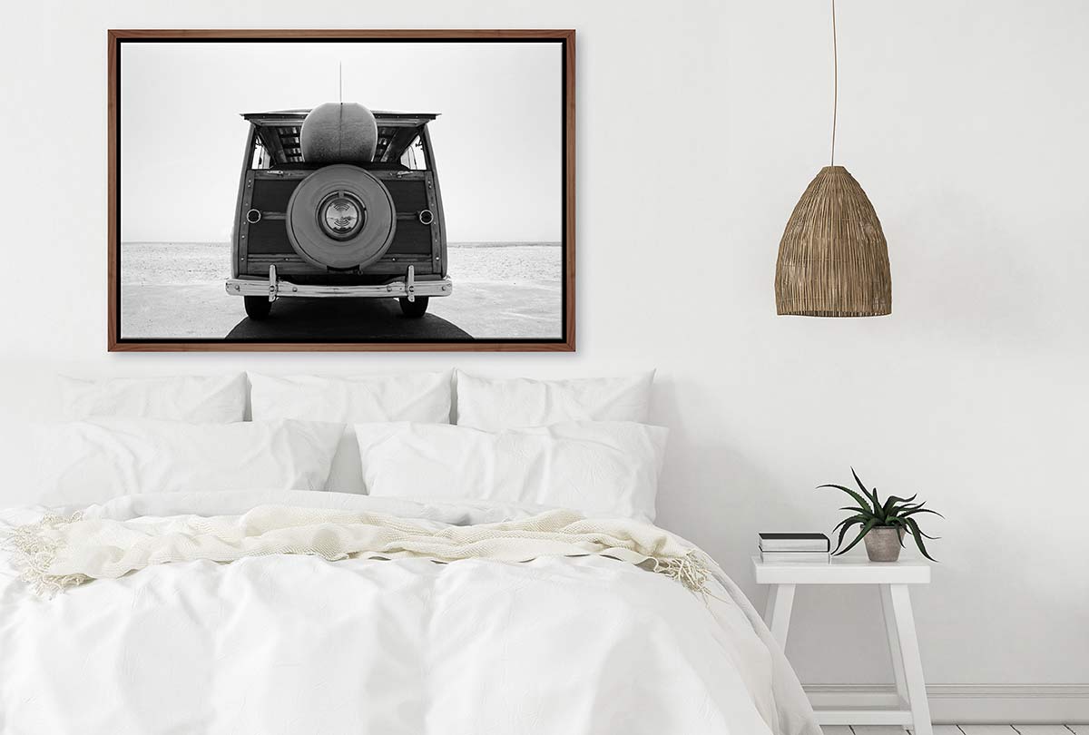 Retro Van with Surfboard | Canvas Wall Art Print - Final Touch Decor