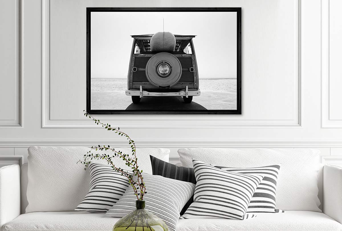 Retro Van with Surfboard | Canvas Wall Art Print - Final Touch Decor
