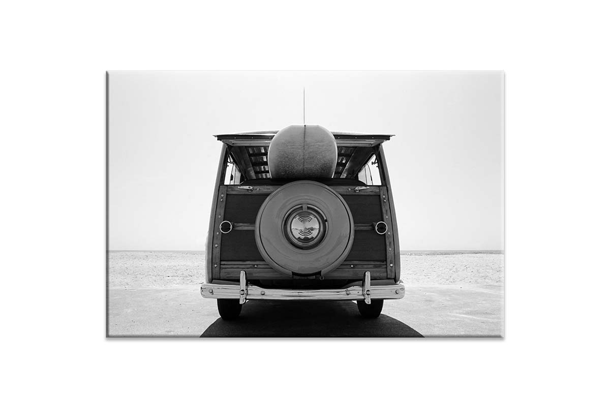 Retro Van with Surfboard | Canvas Wall Art Print - Final Touch Decor